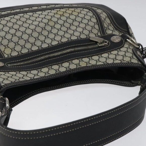 CELINE Macadam Canvas Shoulder Bag Gray Silver Authentic - Picture 7 of 15